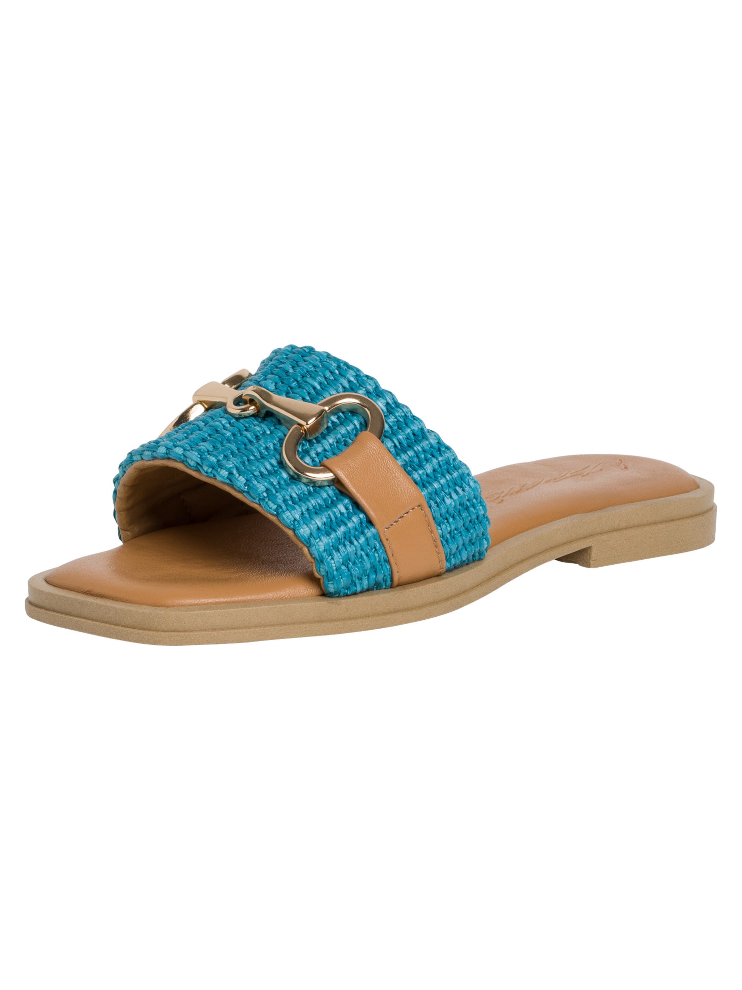 Tamaris Mules in Turquoise / Light brown, Item view