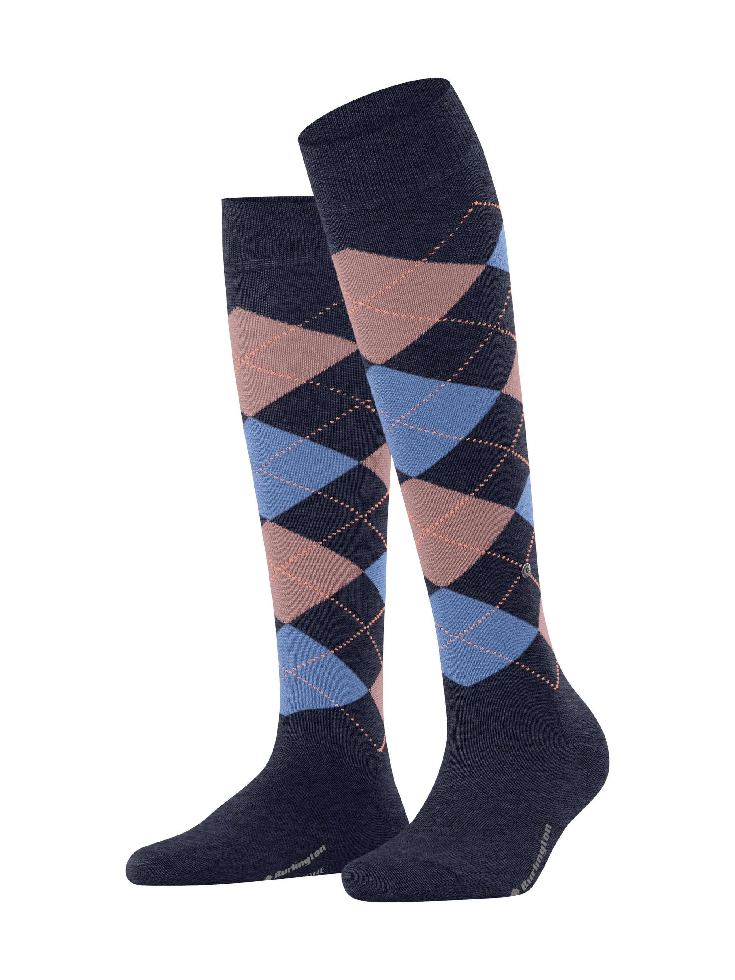 BURLINGTON Over the Knee Socks 'Marylebone' in Blue: front