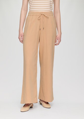 QS Wide Leg Hose in Beige: Vorderseite