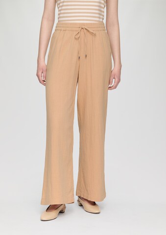 QS Wide leg Pants in Beige: front