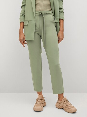 MANGO Regular Broek 'Semiflu' in Groen: voorkant