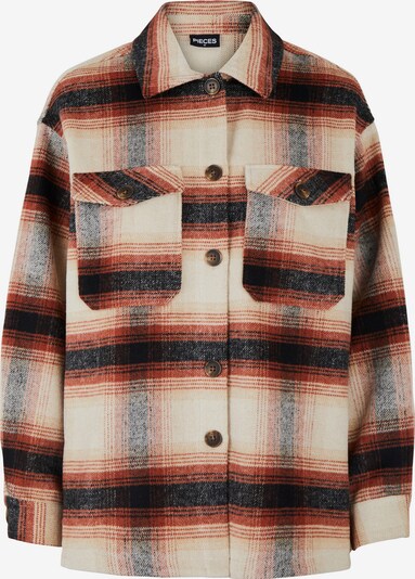 PIECES Curve Between-season jacket 'Carlene' in Cream / mottled grey / Pastel red / Black, Item view