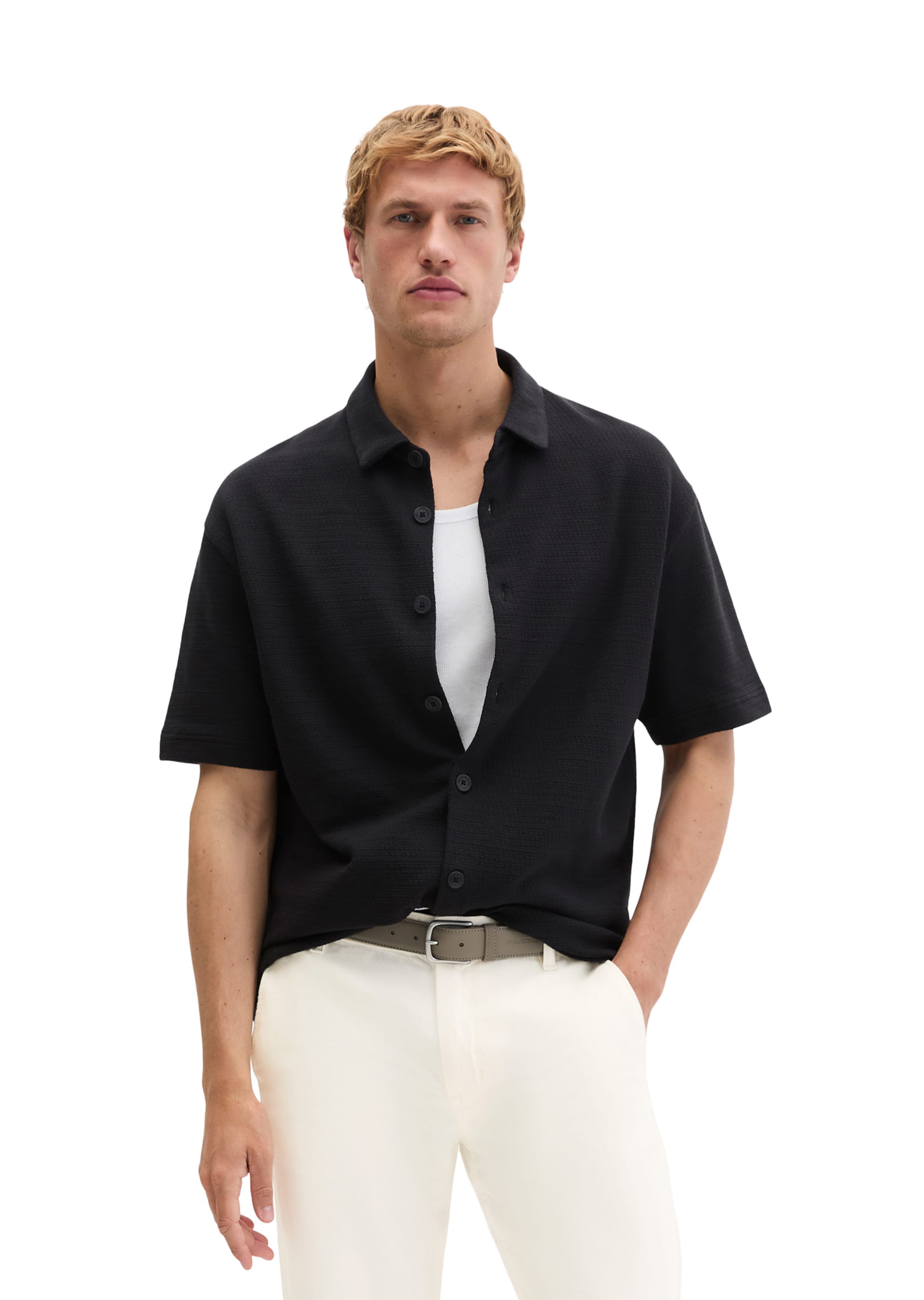 Coupe regular Chemise Marc O'Polo en noir : devant