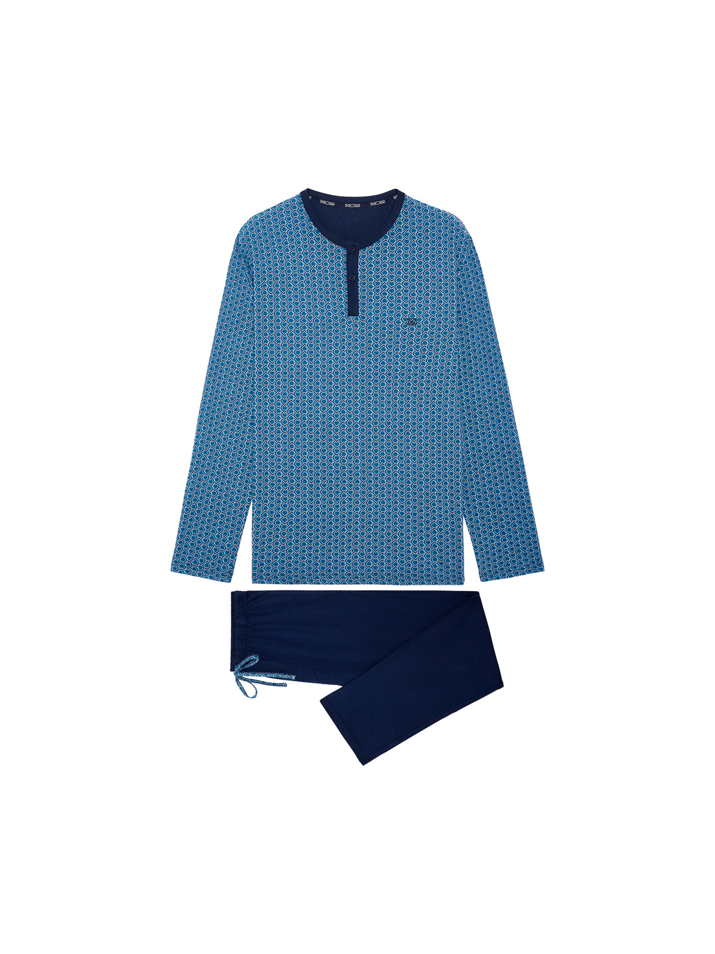 Pyjama long ' Martinez Long Sleepwear ' HOM en bleu : devant