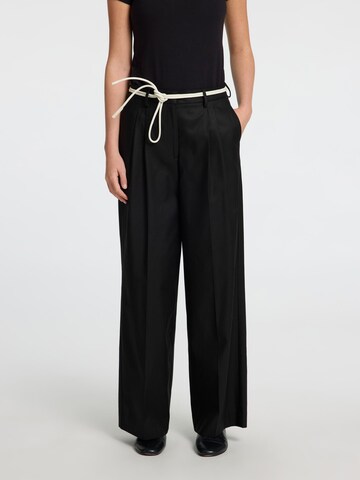 SELECTED FEMME Loosefit Bukser med fals i sort: forside
