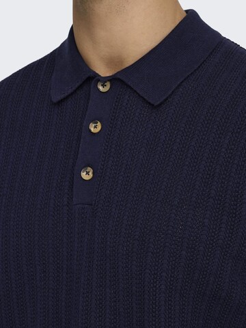 Only & Sons Poloshirt 'Moon' in Blau