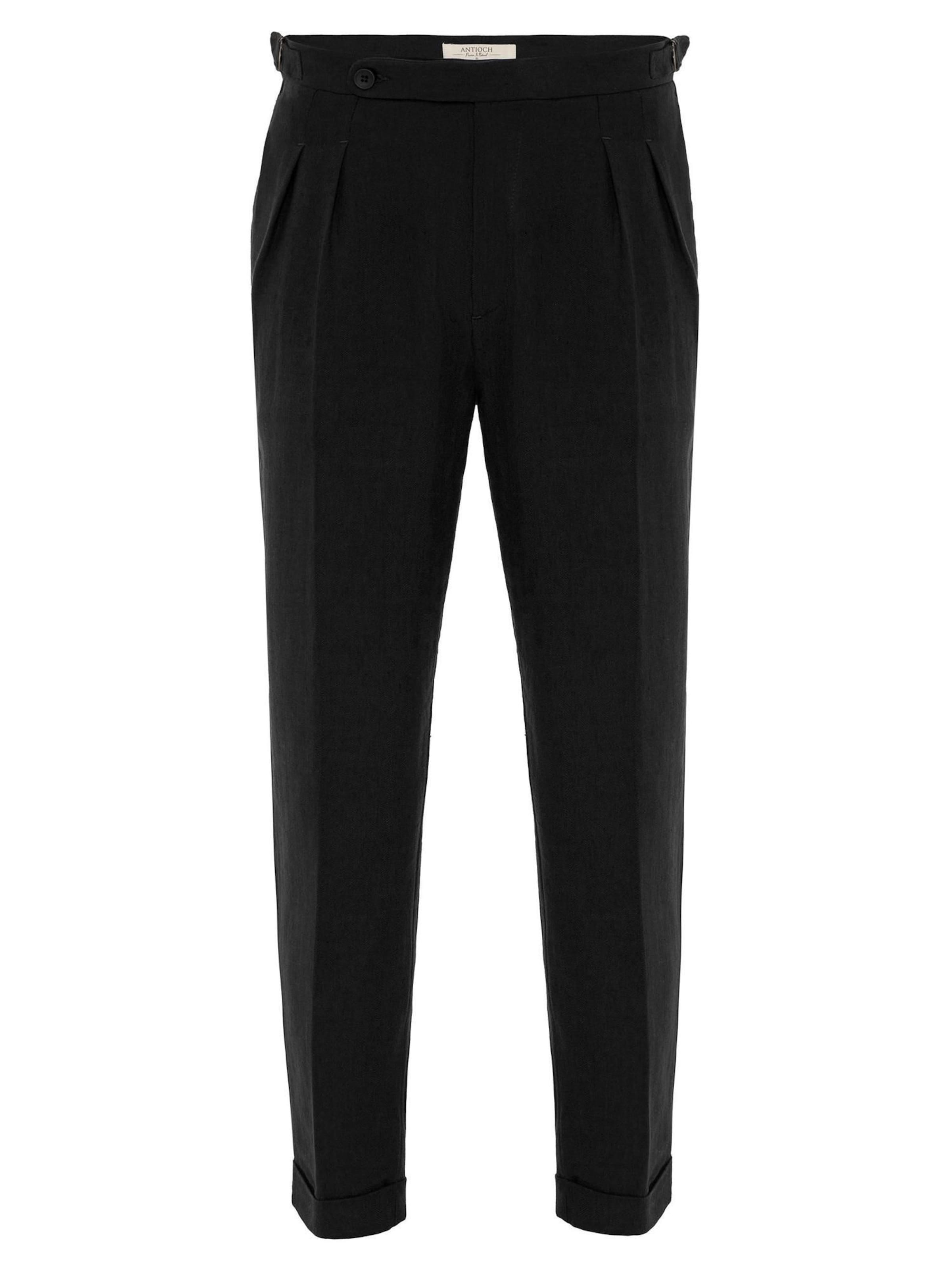 Effilé Pantalon à pince Antioch en noir : devant