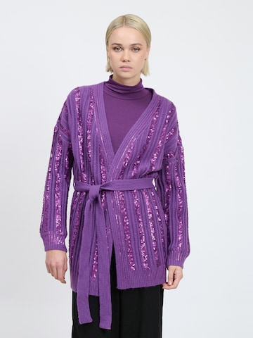 Influencer Kardigan w kolorze fioletowy: przód