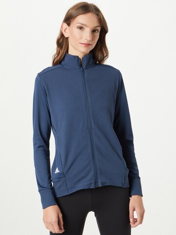 ADIDAS GOLF Athletic Jacket in Blue: front