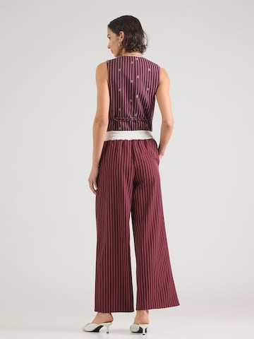 Hailys - Perna larga Calças 'Cl44eona' em vermelho