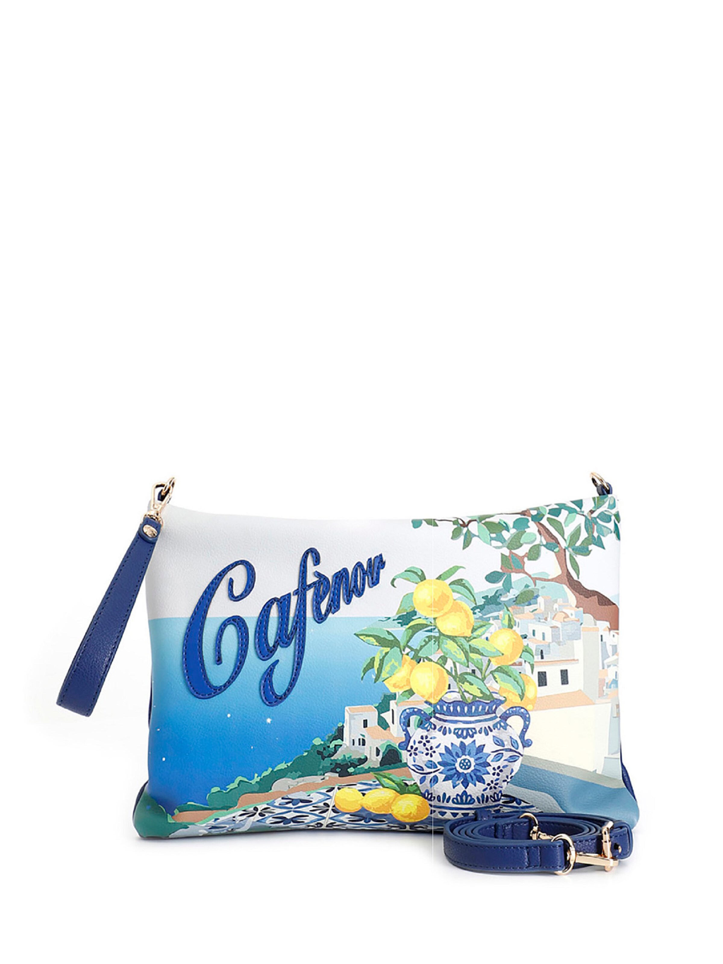 CAFè NOIR Clutch in Blauw: voorkant