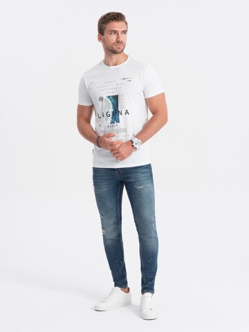 T-Shirt 'S1737' Ombre en blanc