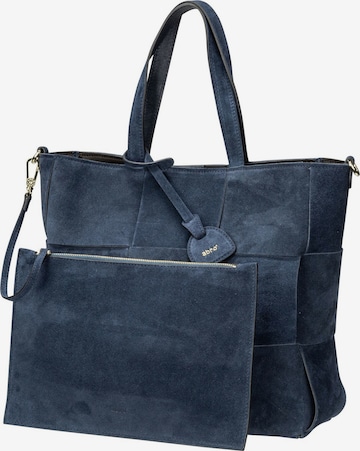 ABRO Shopper 'Chessboard Suede' in Blau