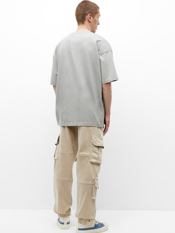 Pull&Bear Tapered Cargo nadrágok - szürke