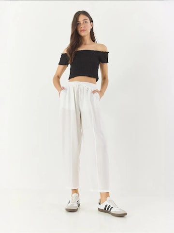 Bianco Lucci Wide leg Broek in Beige