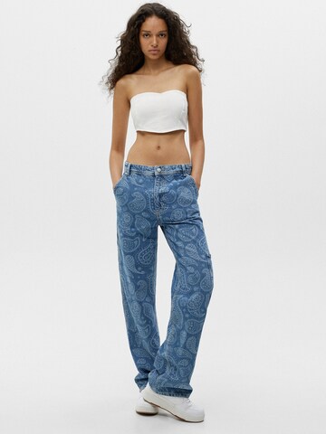 Pull&Bear Wide Leg Jeans in Blau