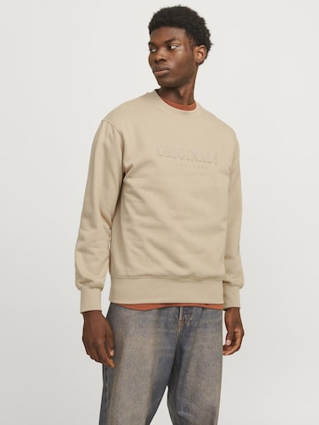 JACK & JONES Sweatshirt in Beige: voorkant