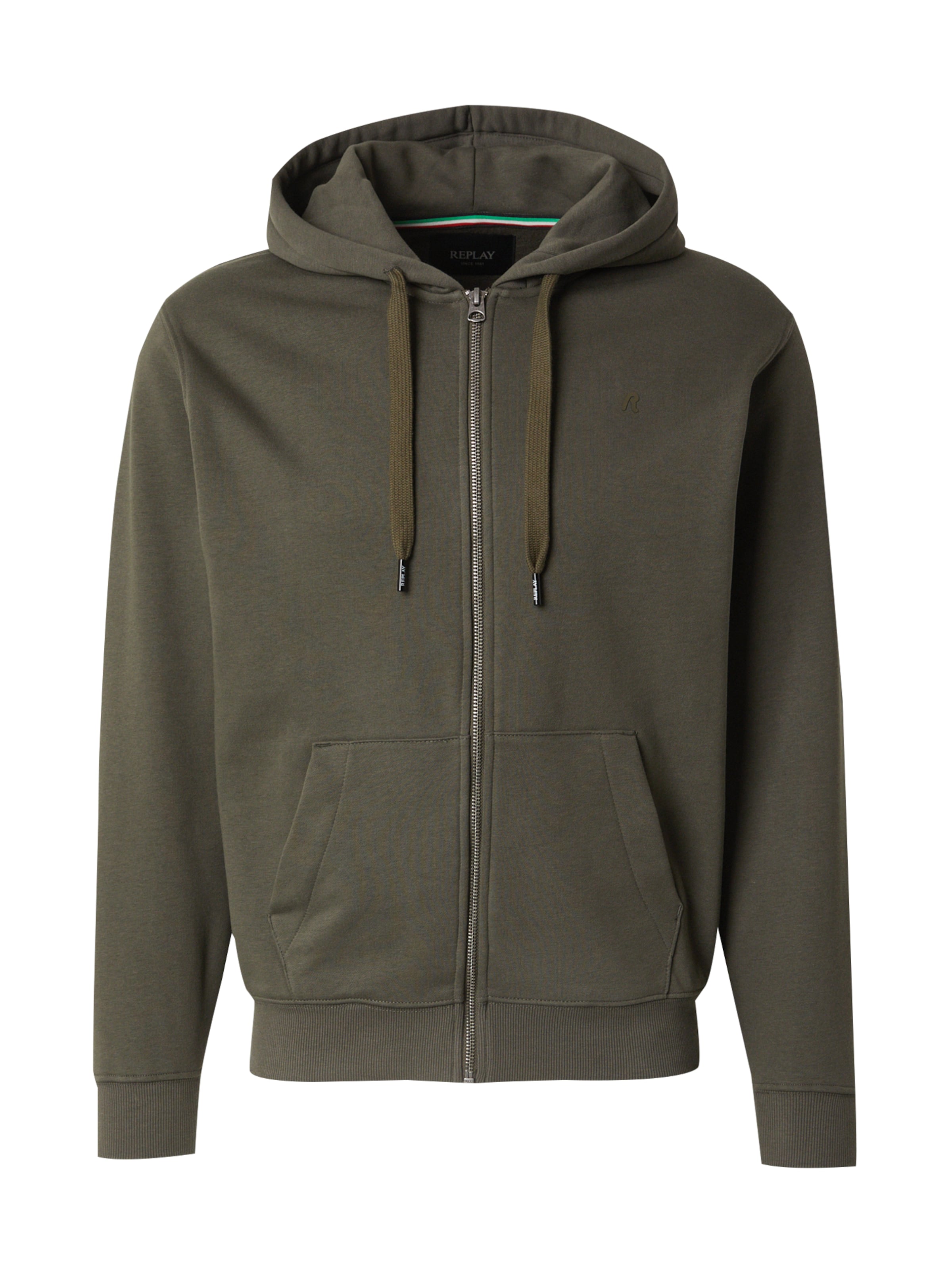 REPLAY Кофта на молнии в Зеленый: спереди