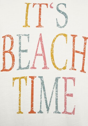 BEACH TIME Shirt in Weiß