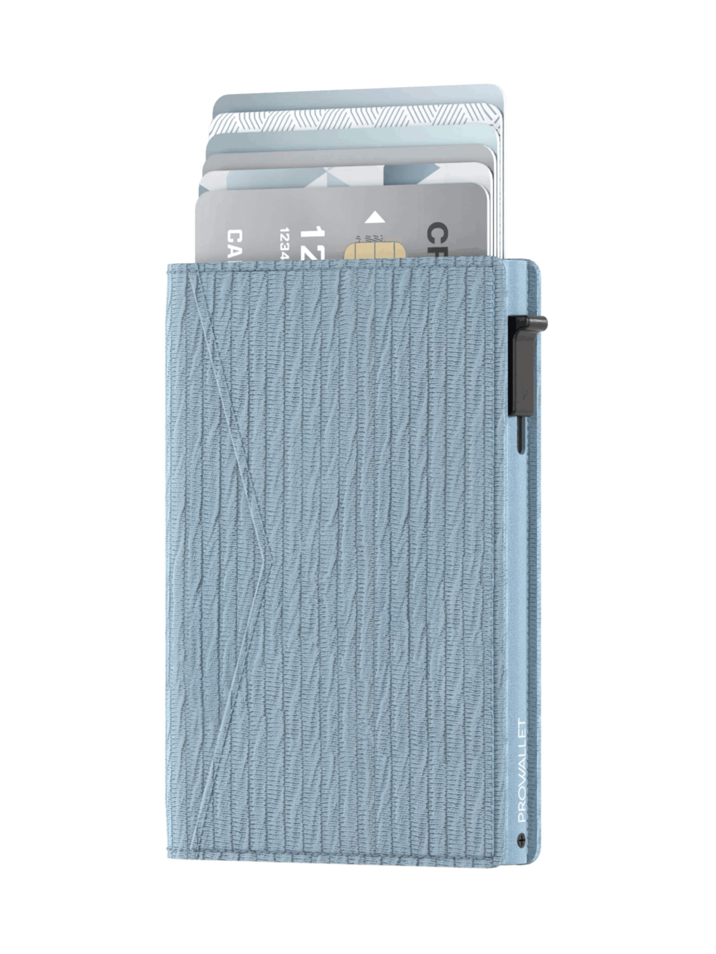 Prowallet Portemonnaie 'Pasjeshouder Slim Ripple'‌ in Blau: Vorderseite