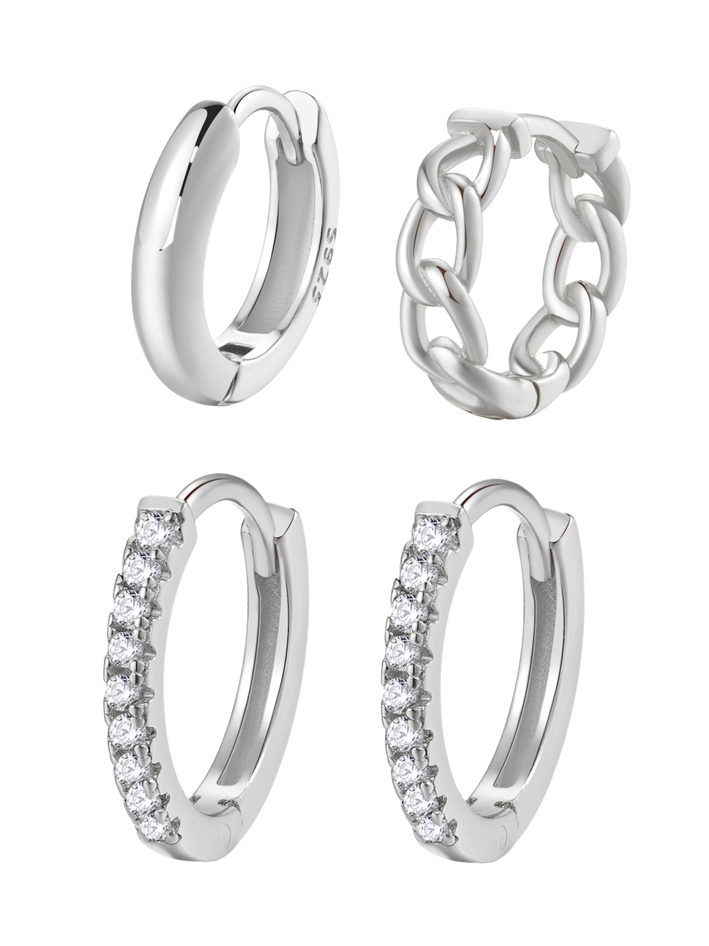 Hey Happiness Earrings 'Eternal' in Silver: front