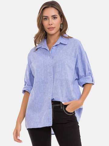 CIPO & BAXX Blouse 'WH125' in Blauw: voorkant