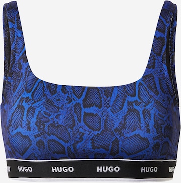 HUGO Red Bustier Bikinitop 'Python' in Blauw: voorkant