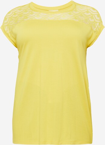 ONLY Carmakoma Shirt 'Flake' in Yellow: front