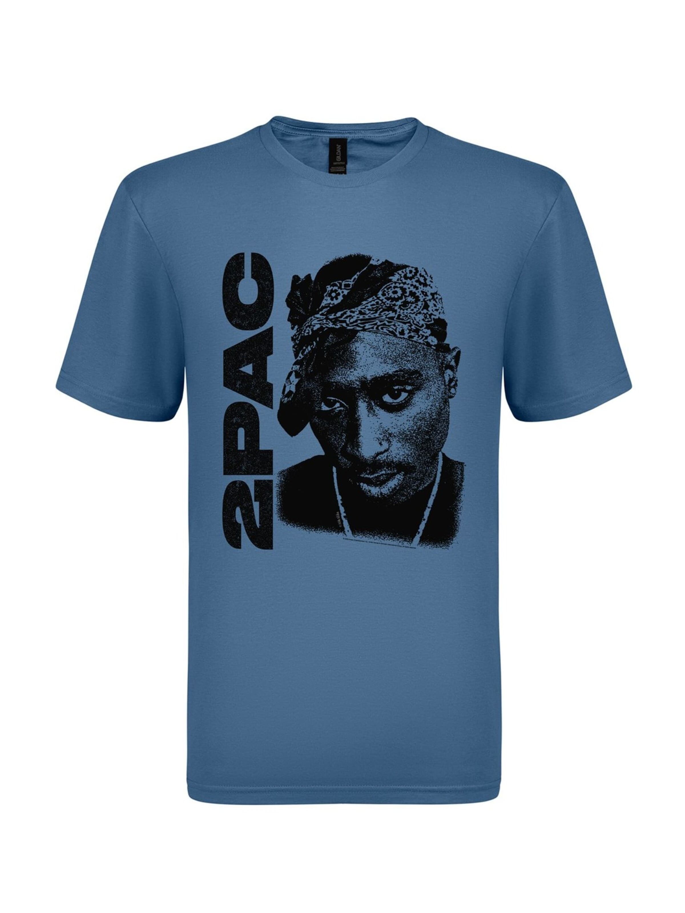 Rockshirts Shirt 'Tupac Portrait' in Blue: front