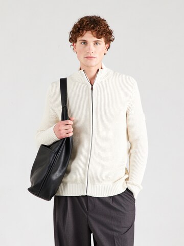 JOOP! Jeans Knit cardigan 'Hajoros' in White: front