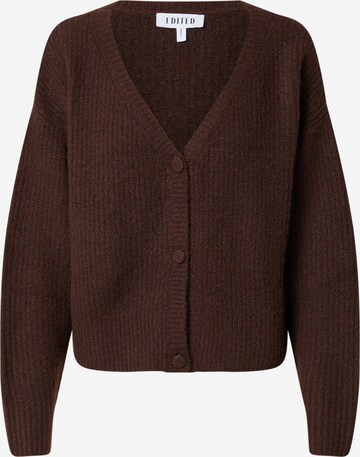 EDITED Knit Cardigan 'Ronja' in Brown: front