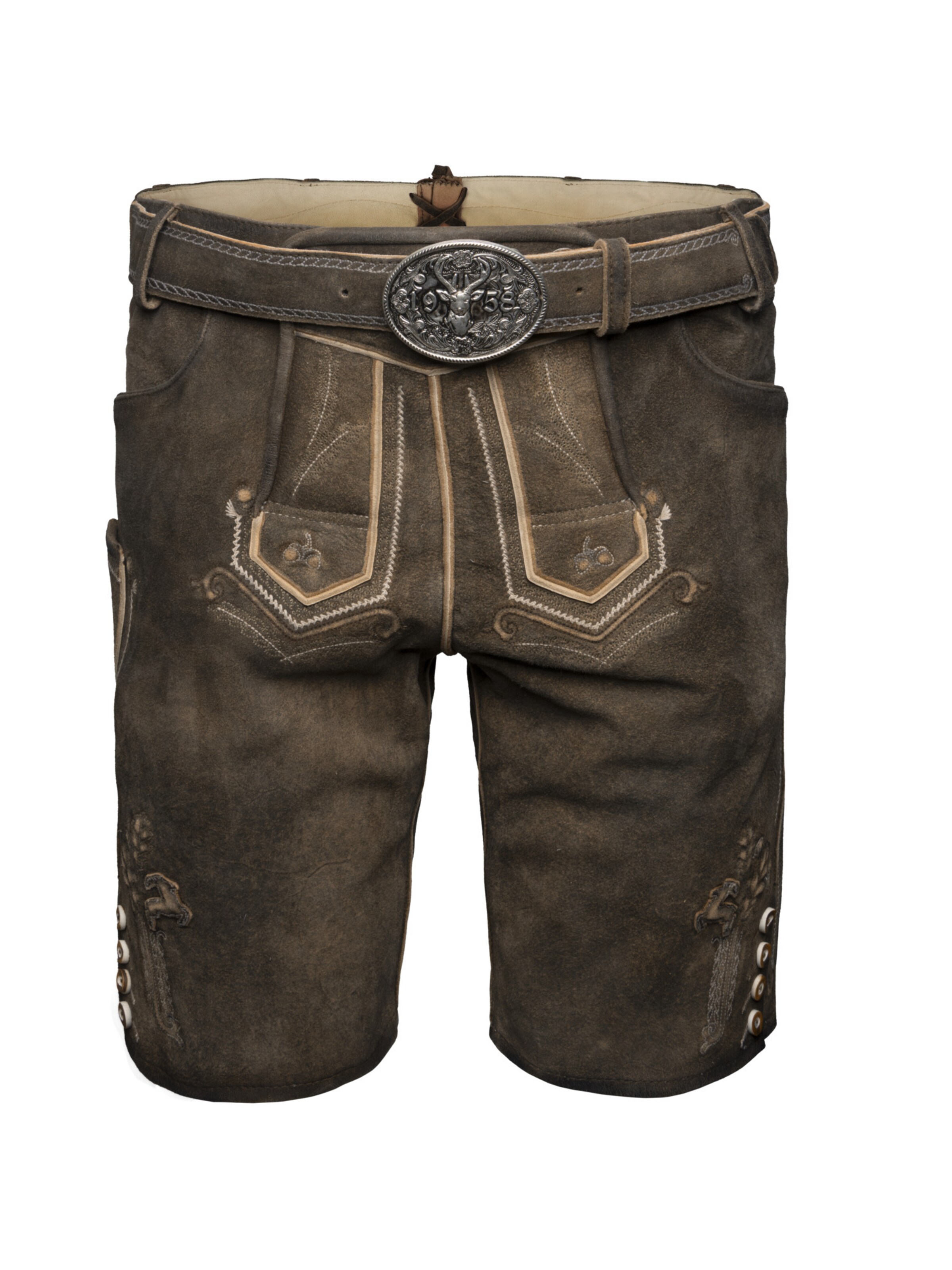 Krüger Buam Regular Traditional pants 'Milo' in Brown: front