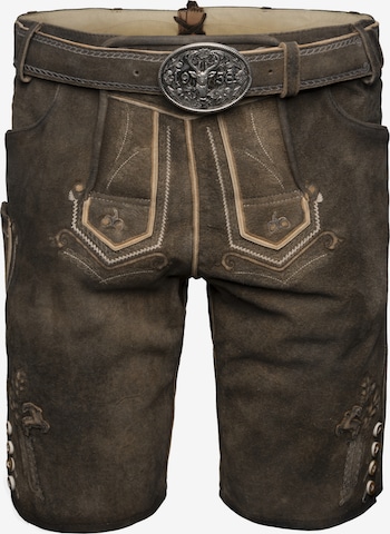 Regular Pantalon folklorique 'Milo' Krüger Buam en marron : devant