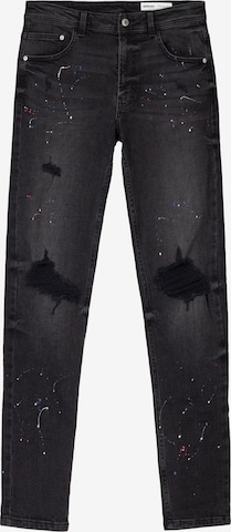 Jeans de la Bershka pe negru: față