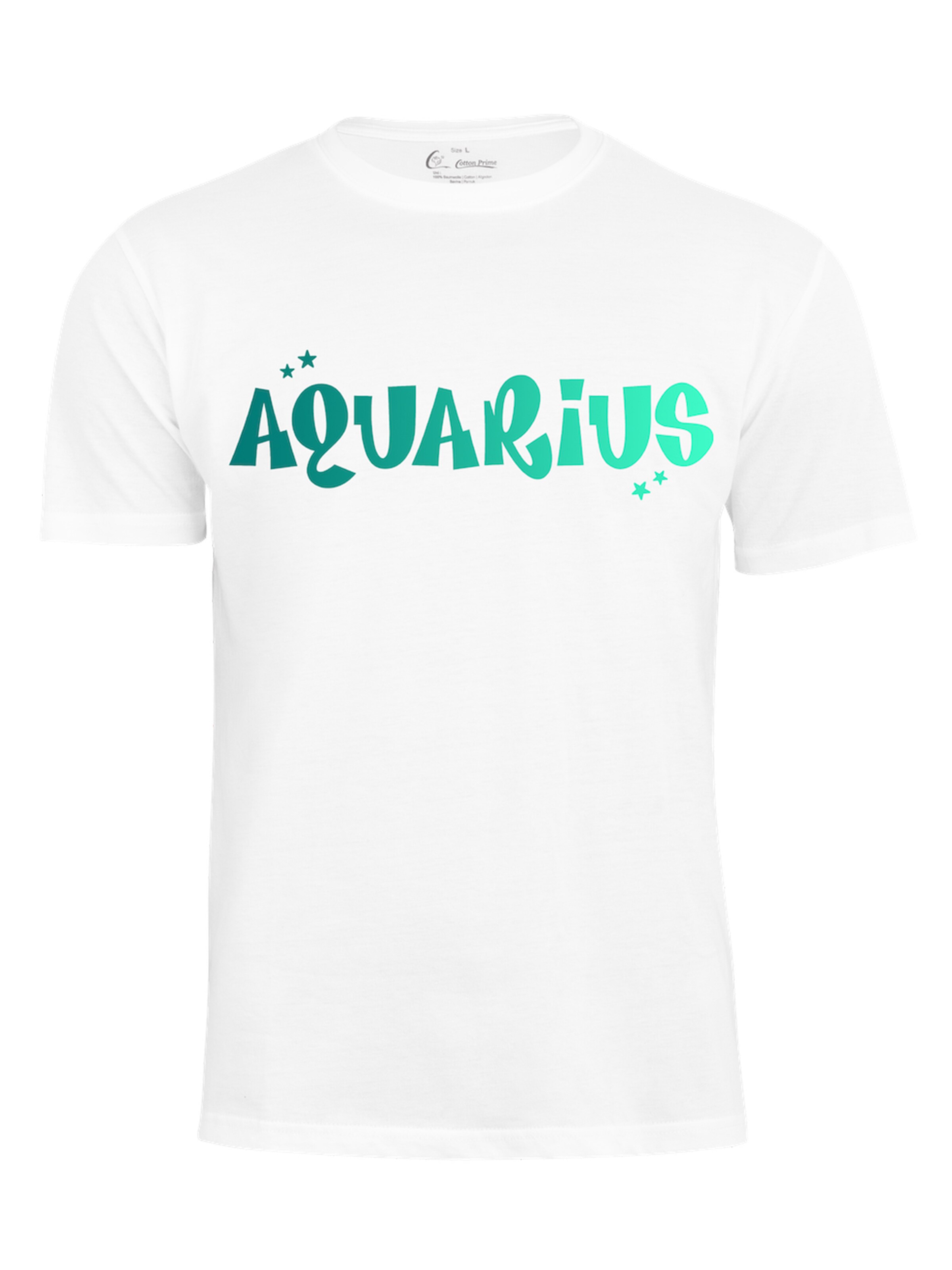 Cotton Prime - Camisa 'Sternzeichen Wassermann' em branco: frente