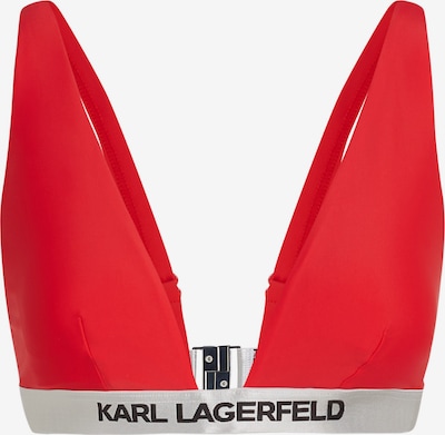 Karl Lagerfeld Bikini augšdaļa, krāsa - gaiši pelēks / sarkans / melns, Preces skats