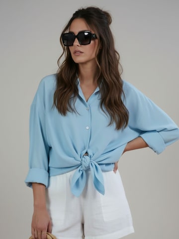 WEARABLE STORIES Blouse 'Minthe' in Blauw: voorkant