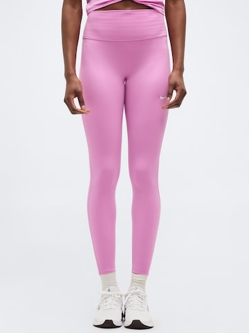NIKE Skinny Športne hlače 'ONE' | roza barva: sprednja stran