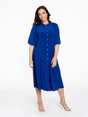 Yoek Shirt Dress in Blue