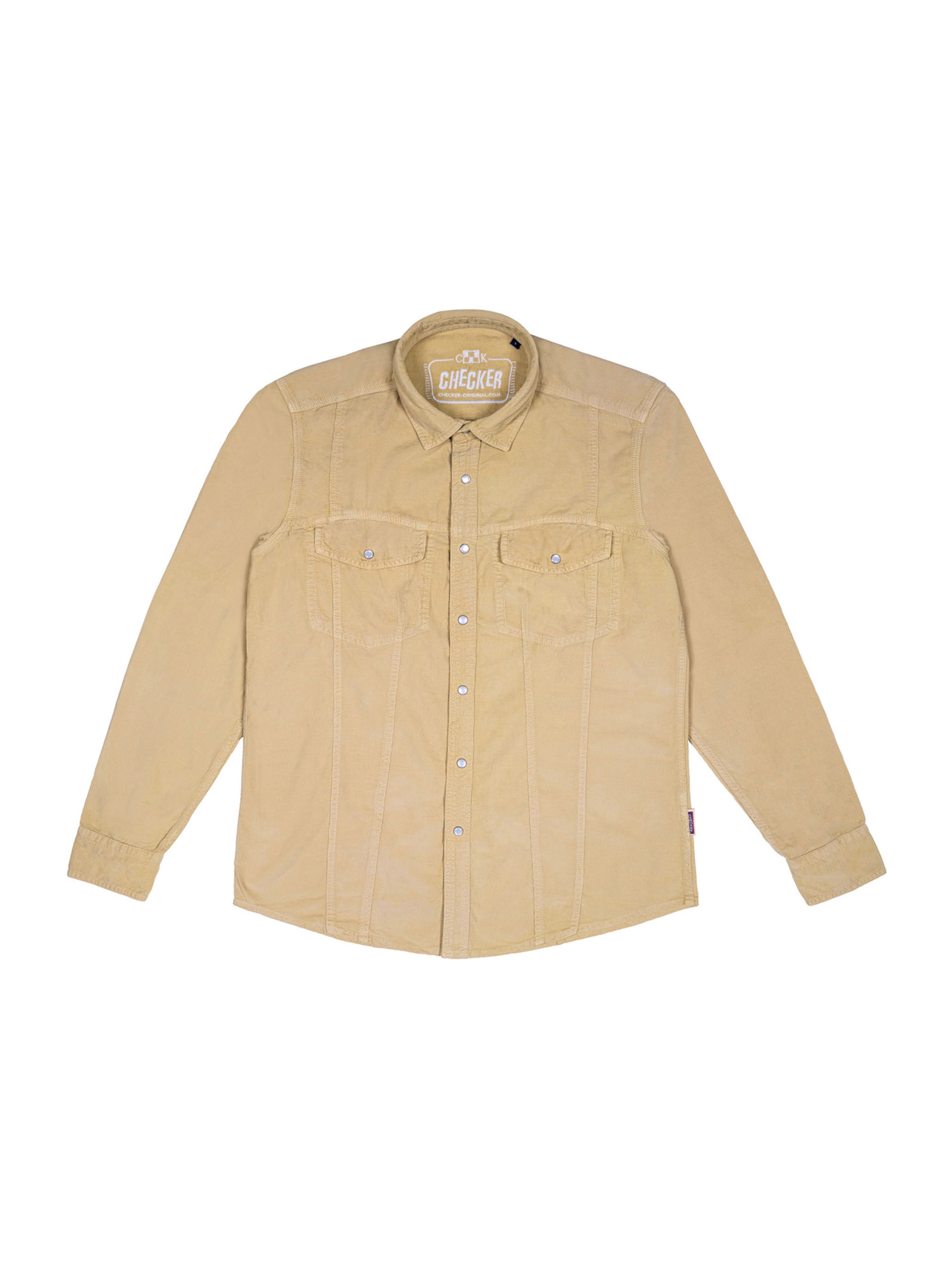 Checker Regular fit Overhemd ' Dynasty Cord ' in Beige