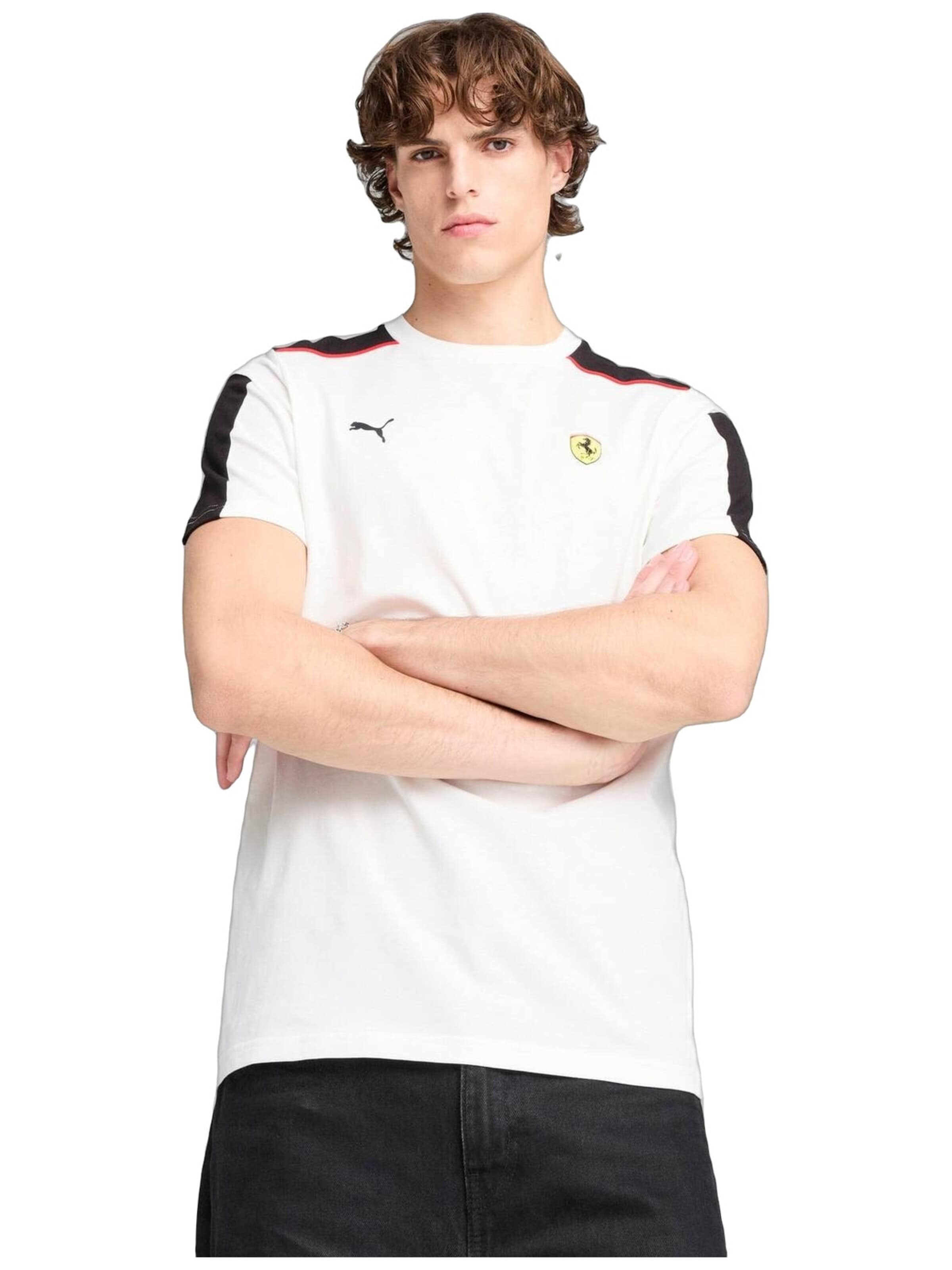 PUMA Shirt 'Puma Ferrari Race Mt7 Tee White' in XL in de kleur Wit, Productweergave