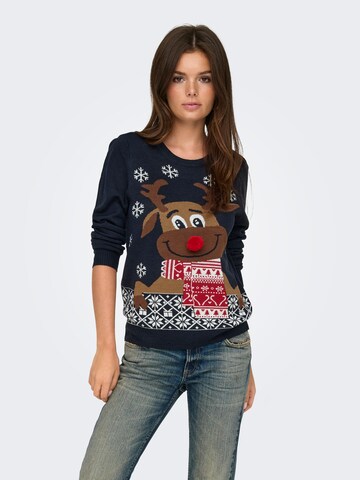 ONLY Свитер 'ONLXmas' в Синий: спереди