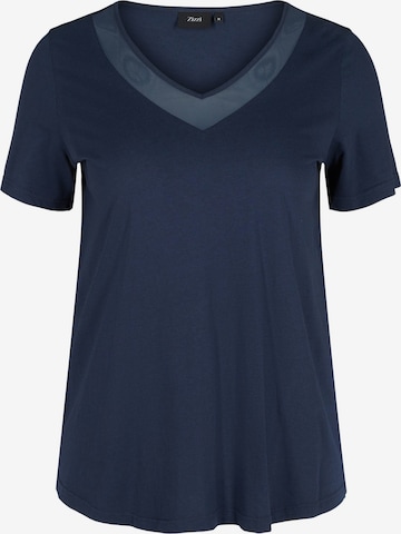 T-shirt 'EFANNEY' Zizzi en bleu : devant