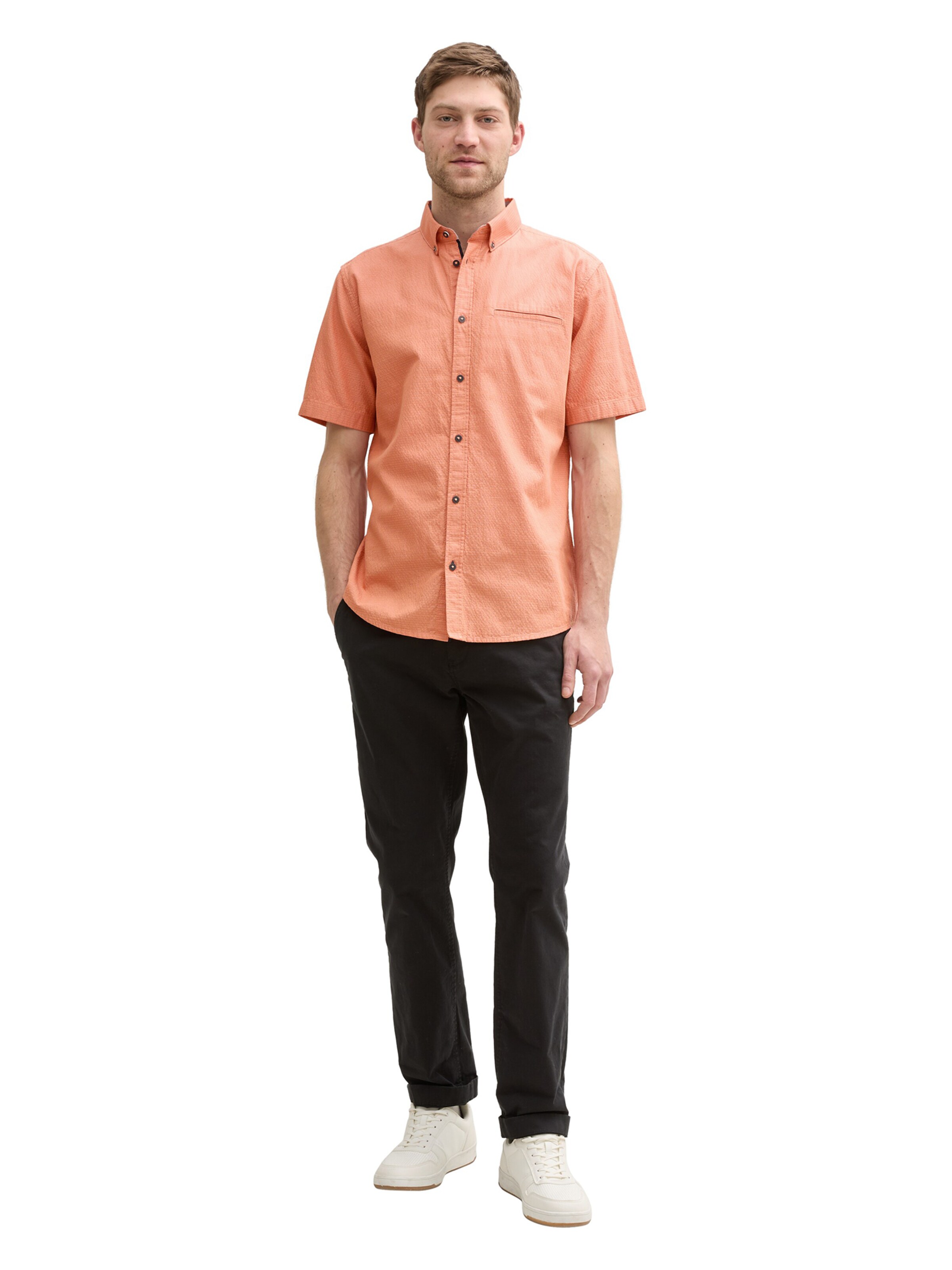 TOM TAILOR Regular fit Button Up Shirt in Orange