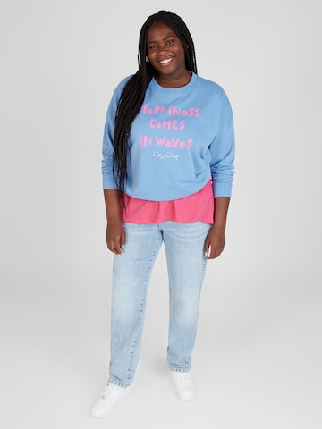 ONLY Carmakoma Sweatshirt 'FAIRLY LIFE' in Blauw