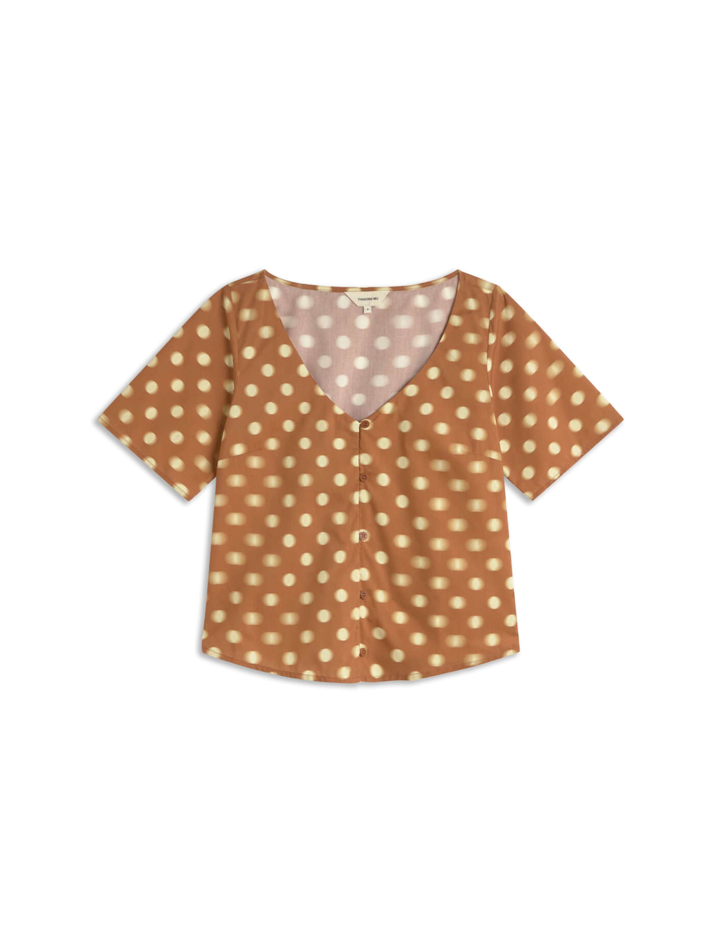 Thinking MU Blouse 'LEIA' in Bruin: voorkant