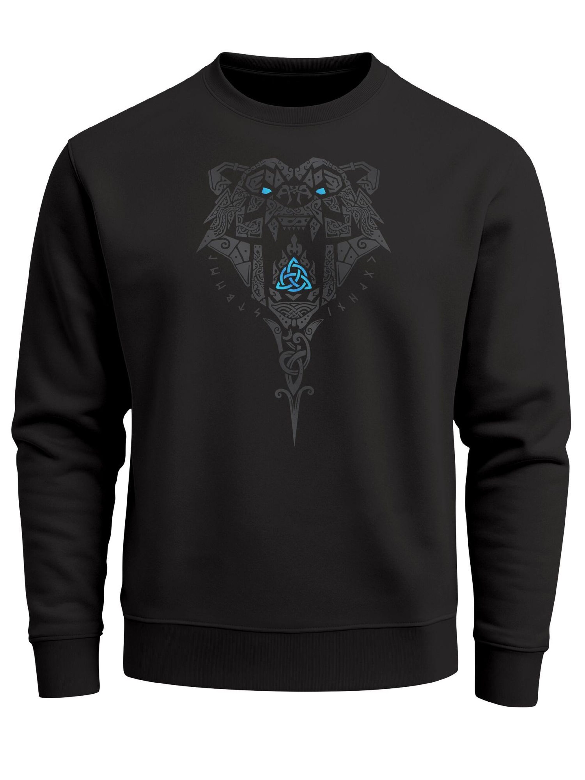 Neverless Sweatshirt 'Berserker' in Black: front