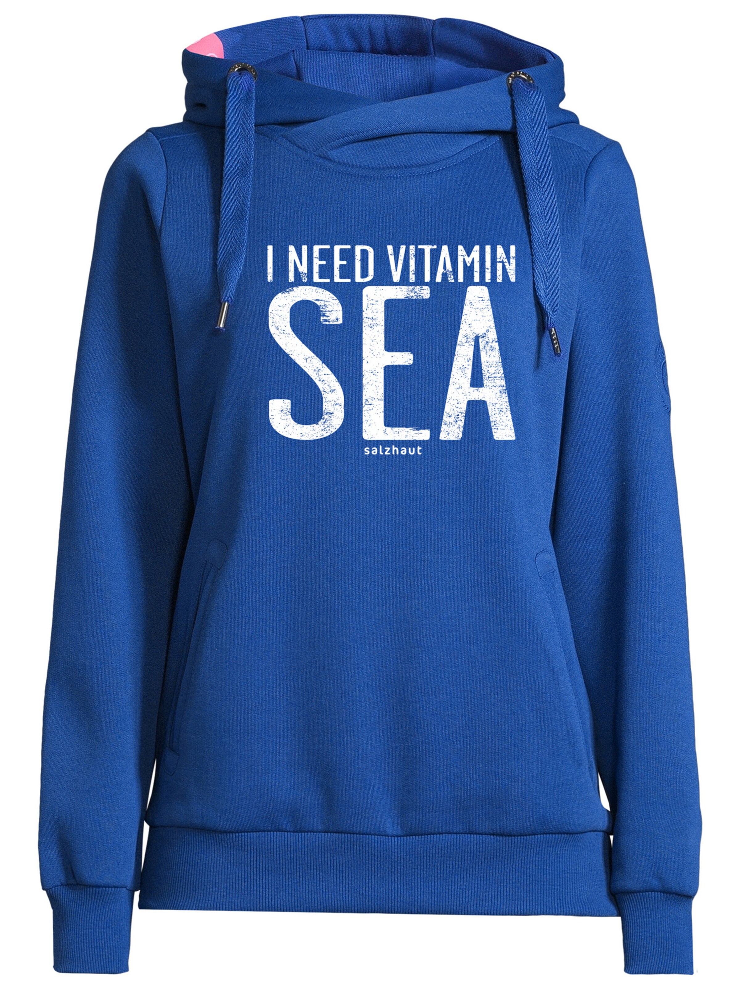 salzhaut Sweatshirt 'Sünn - Vitamin Sea' in Blau: Vorderseite