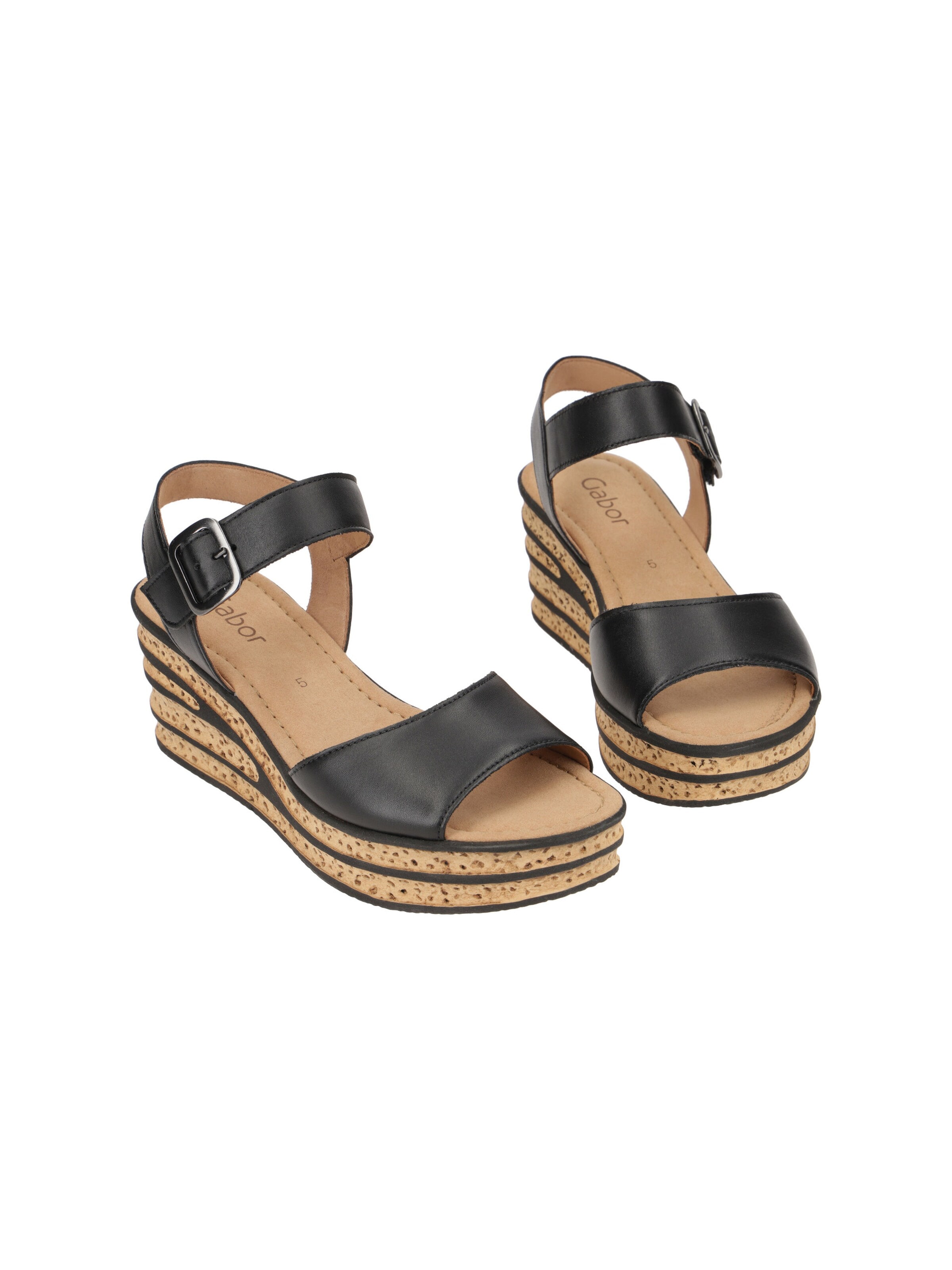 GABOR - Sandalias 'Gabor Plateau Sandale schwarz Nappa 84.651.27' en negro