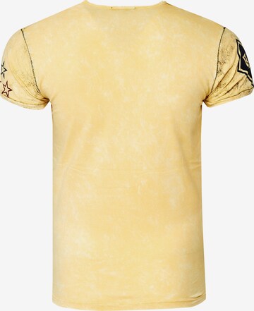 Rusty Neal T-Shirt mit großem Frontprint in Gelb